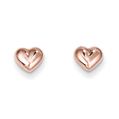14k Madi K Rose Gold Heart Post Earrings SE1731 - shirin-diamonds