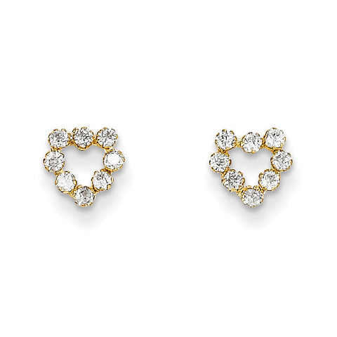 14k Madi K CZ Heart Post Earrings SE2060 - shirin-diamonds