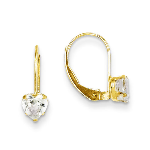 14k Madi K CZ Heart Leverback Earrings SE2154 - shirin-diamonds
