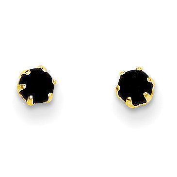 14k Madi K 3mm Onyx Post Earrings SE2200 - shirin-diamonds