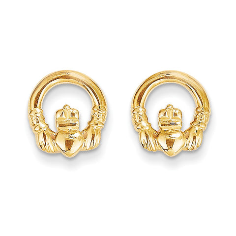 14k Madi K Claddagh Post Earrings SE2209 - shirin-diamonds