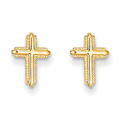 14k Madi K Cross Post Earrings SE2212 - shirin-diamonds