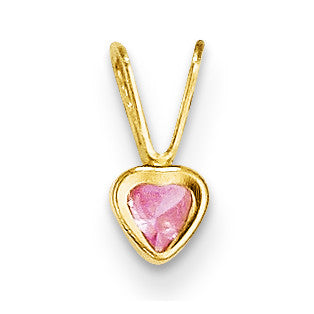 14k Madi K Pink CZ Heart Pendant SE2230 - shirin-diamonds