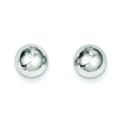 14k White Gold Madi K Polished 8mm Ball Post Earrings SE2249 - shirin-diamonds