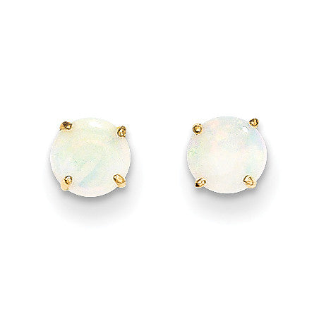 14k Madi K Round Opal 5mm Post Earrings SE2296 - shirin-diamonds