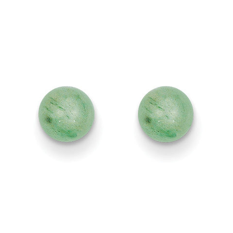 14k Madi K 5mm Green Natural Stone Post Earrings SE2305 - shirin-diamonds