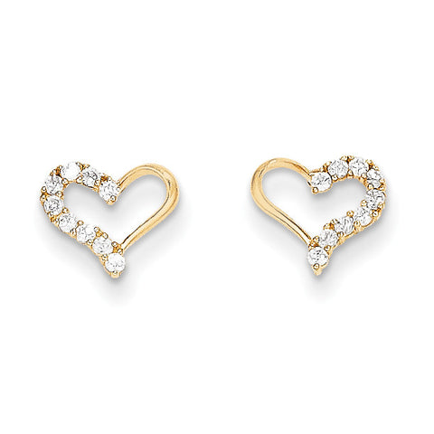 14k Madi K CZ Heart Post Earrings SE2313 - shirin-diamonds