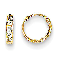 14k Madi K CZ Hinged Hoop Earrings SE2378 - shirin-diamonds