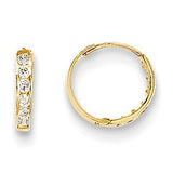 14k Madi K CZ Hinged Hoop Earrings SE2379 - shirin-diamonds