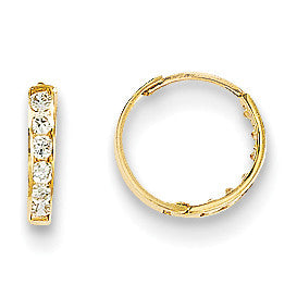 14k Madi K CZ Hinged Hoop Earrings SE2379 - shirin-diamonds
