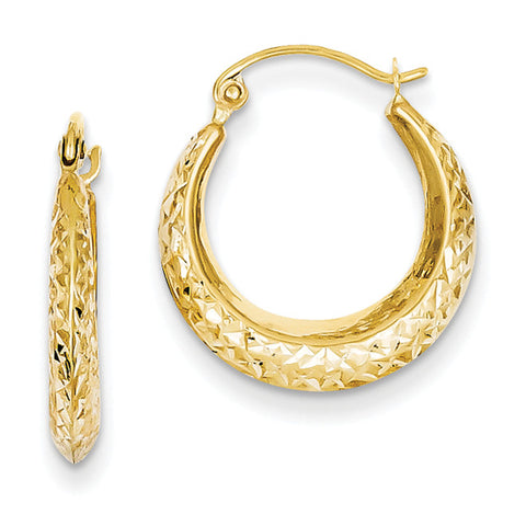 14k Madi K Textured Hollow Hoop Earrings SE2434 - shirin-diamonds