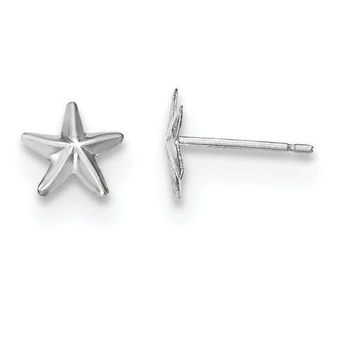 14k White Gold Madi K Screwback Star Post Earrings SE2442 - shirin-diamonds
