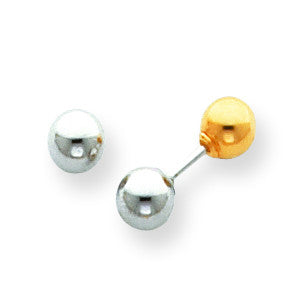 14k Two-tone Madi K Reversible 5mm Ball Earrings SE255 - shirin-diamonds