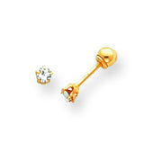 14k Madi K Polished Reversible Crystal & 3mm Ball Earrings SE268 - shirin-diamonds