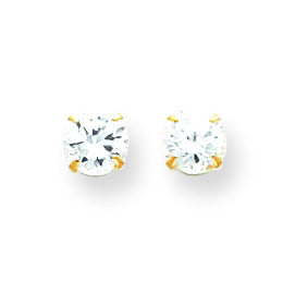 14k Madi K 5.25mm CZ Post Earrings SE279 - shirin-diamonds