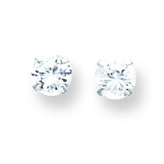 14k White Gold Madi K 5.25mm CZ Post Earrings SE285 - shirin-diamonds