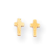 14k Madi K Polished Tiny Cross Screwback Earrings SE301 - shirin-diamonds