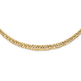 14k Polished Fancy Graduated Curb Chain Necklace SF2415 - shirin-diamonds