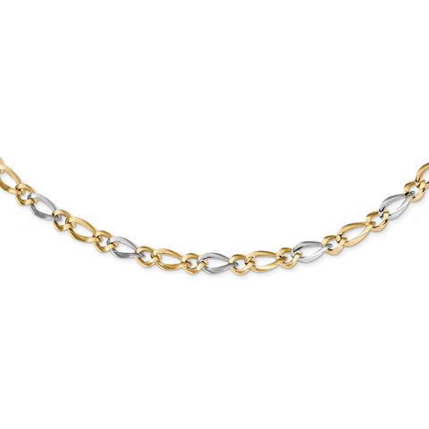 14k Two-Tone Polished Necklace SF2419 - shirin-diamonds