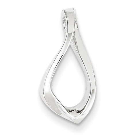 14k White Gold Chain Slide Reversible Omega Slide SLW17 - shirin-diamonds
