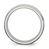 Stainless Steel Beveled Edge 8mm Hammered and Polished Band