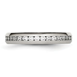 Stainless Steel 4mm April Clear CZ Ring