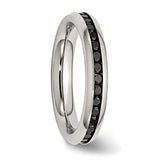 Stainless Steel 4mm Black CZ Ring