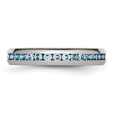 Stainless Steel 4mm December Teal CZ Ring
