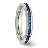 Stainless Steel 4mm September Blue CZ Ring