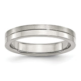 Stainless Steel 4mm Brushed & Polished Band - shirin-diamonds