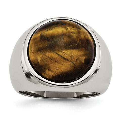 Stainless Steel Tiger's Eye Ring - shirin-diamonds
