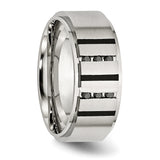 Stainless Steel Black IP-plated/Black Diamonds 9mm Brushed Band