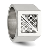 Stainless Steel Black & White Diamond Ring