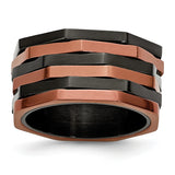 Stainless Steel Black & Brown IP-plated Ring SR240 - shirin-diamonds