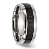 Stainless Steel and Black Carbon Fiber 8mm Polished Band