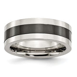 Stainless Steel Base with Polished Black Ceramic Center Band - shirin-diamonds