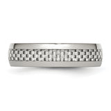 Stainless Steel Polished w/ Grey Carbon Fiber Inlay 6mm Band