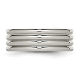 Stainless Steel Grooved 8mm Polished Band