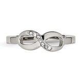 Stainless Steel Polished Infinity Symbol CZ Ring