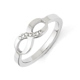 Stainless Steel Polished Infinity Symbol CZ Ring - shirin-diamonds