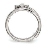Stainless Steel Twisted Cross Polished Ring