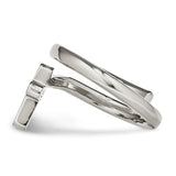 Stainless Steel Twisted Cross Polished Ring