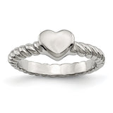 Stainless Steel Polished Twisted Heart Ring - shirin-diamonds