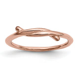Stainless Steel Polished Pink IP-plated Twisted Ring - shirin-diamonds