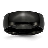 Stainless Steel 8mm Black IP-plated Polished Band - shirin-diamonds