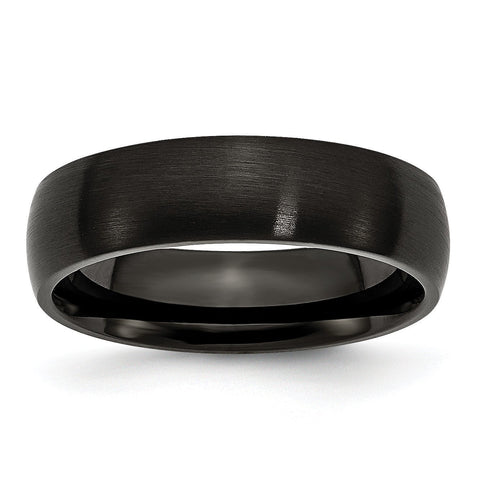 Stainless Steel 6mm Black IP-plated Brushed Band - shirin-diamonds