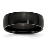 Stainless Steel 7mm Black IP-plated Brushed Band SR318 - shirin-diamonds