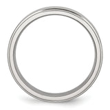 Stainless Steel Ridged Edge 6mm Brushed and Polished Band