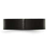Stainless Steel 6mm Black IP-plated Brushed Flat Band