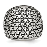 Stainless Steel Polished and Antiqued Ring